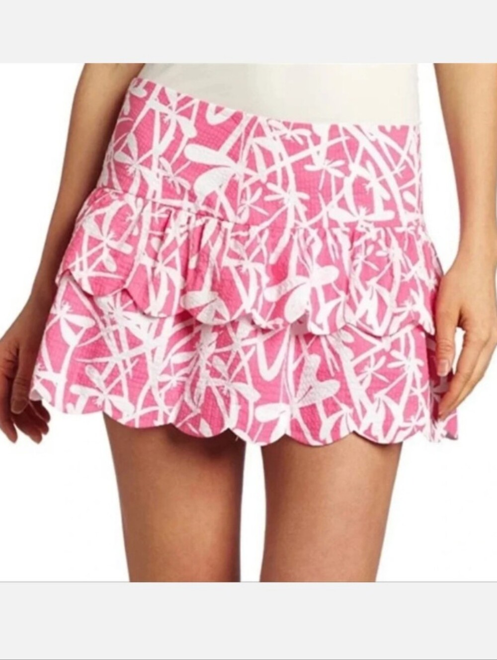 Lilly Pulitzer Cuddy Skirt Hotty Pink Light My Fire Dragonfly Print  Size 4 EUC
